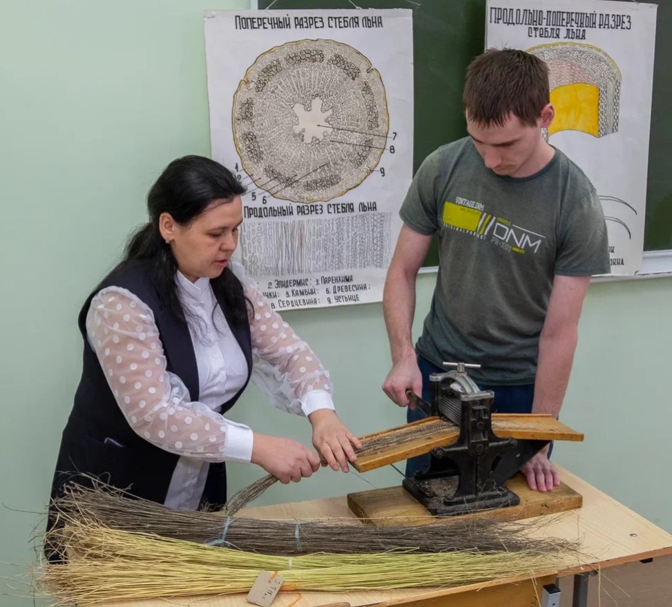 на занятиях по техническим культурам